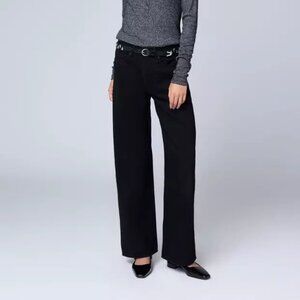 Rag & Bone Logan Mid-Rise Wide-Leg Jean | Color: Black | Size: 27